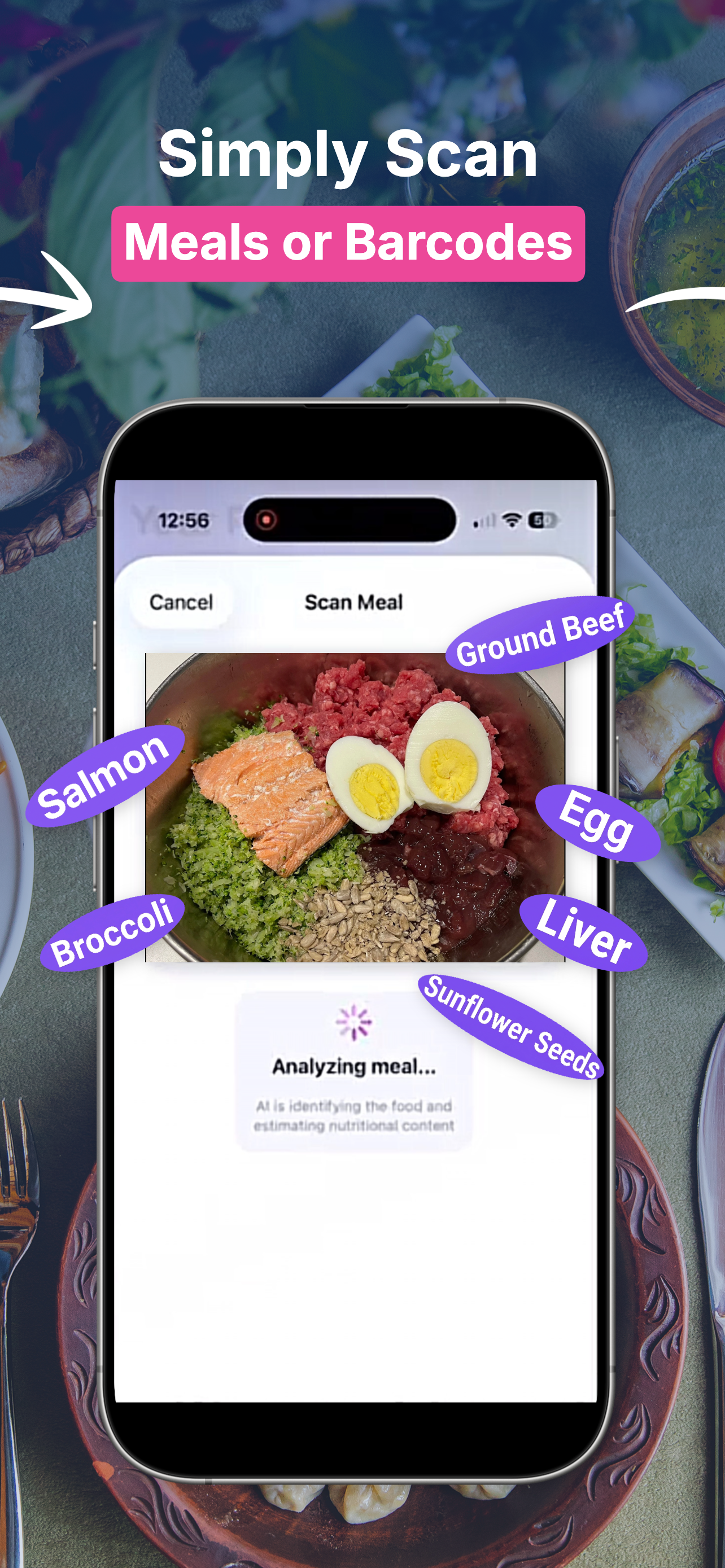 Nutrition insights chart showing weekly calorie trends